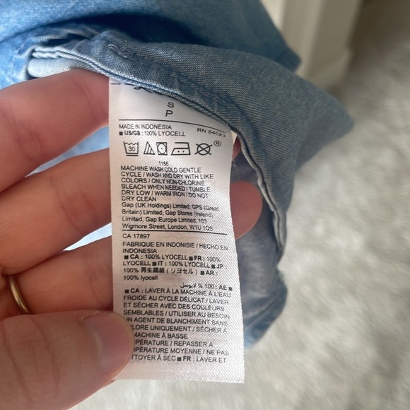 GAP Size Small Denim Chambray Open-Back Dress - Picture 4 of 7